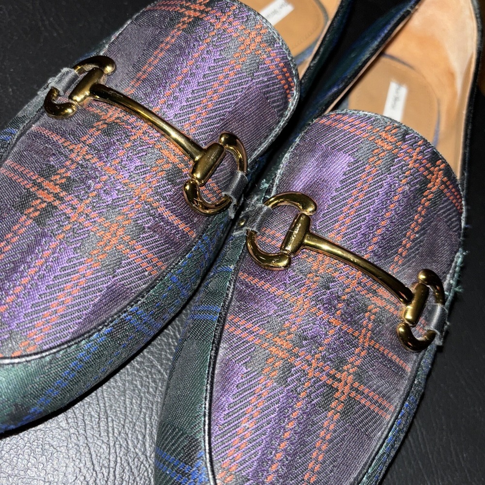 & Other Stories Plaid Horsebit Loafers in Green and Purple - Picture 4 of 11